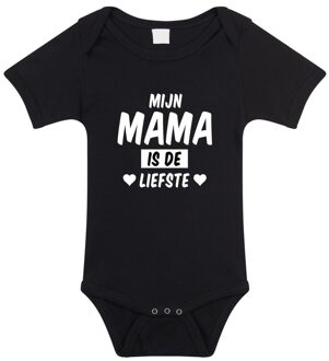 Bellatio Decorations Mijn mama is de liefste tekst baby rompertje zwart jongens en meisjes - Kraamcadeau - Babykleding 56 (1-2 maanden)