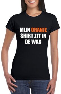 Bellatio Decorations Mijn oranje t-shirt zit in de was t-shirt zwart dames L - Feestshirts