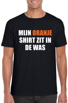 Bellatio Decorations Mijn oranje t-shirt zit in de was t-shirt zwart heren S - Feestshirts