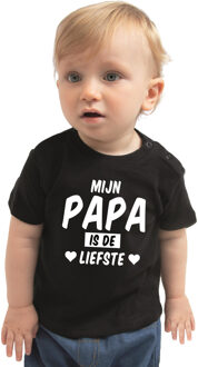 Bellatio Decorations Mijn papa is de liefste cadeau t-shirt zwart baby jongen/meisje