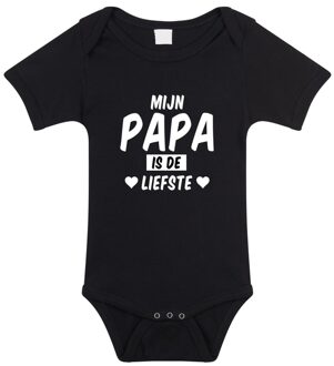 Bellatio Decorations Mijn papa is de liefste tekst baby rompertje zwart jongens en meisjes - Kraamcadeau - Babykleding 56 (1-2 maanden)