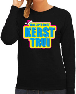 Bellatio Decorations Mijn super foute kersttrui foute Kerst sweater / trui zwart voor dames - Foute party outfit 2XL - kerst truien