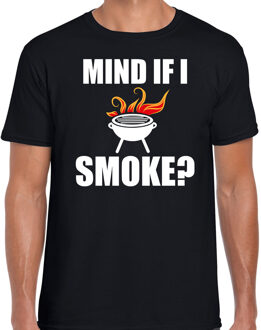 Bellatio Decorations Mind if I smoke bbq / barbecue cadeau t-shirt zwart voor heren M