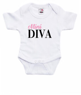 Bellatio Decorations Mini Diva cadeau baby rompertje wit jongen/meisje 92 (18-24 maanden)