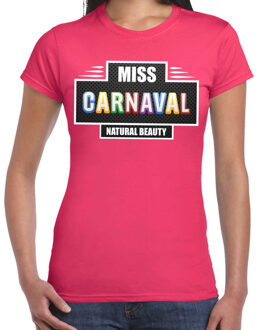 Bellatio Decorations Miss Carnaval verkleed t-shirt fuchsia roze voor dames 2XL