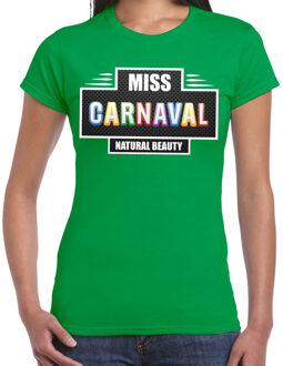 Bellatio Decorations Miss Carnaval verkleed t-shirt groen voor dames 2XL