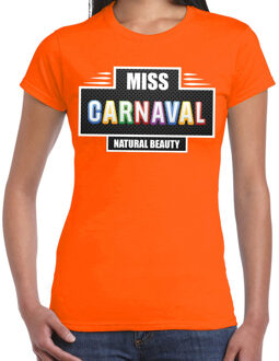 Bellatio Decorations Miss Carnaval verkleed t-shirt oranje voor dames 2XL