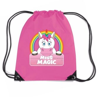 Bellatio Decorations Miss Magic eenhoorn rugtas / gymtas roze voor kinderen