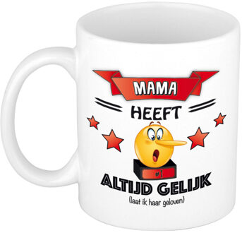 Bellatio Decorations Moeder/mama cadeau mok - altijd gelijk - rood - 300 ml - moederdag/verjaardag