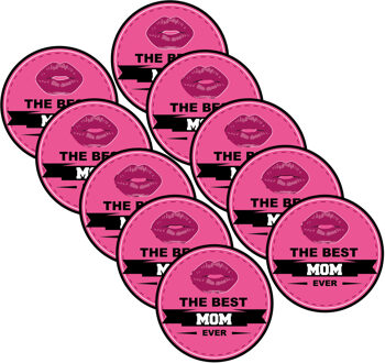 Bellatio Decorations Moederdag bierviltjes - the best mom ever - roze - 30x stuks - cadeau onderzetters - verjaardag mama