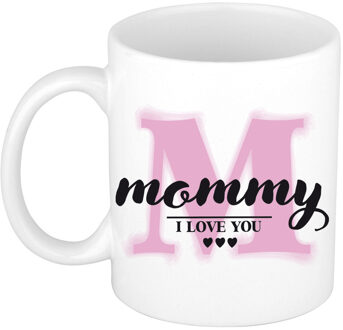 Bellatio Decorations Moederdag cadeau koffiemok Mommy I Love You - roze - 300 ml - feest mokken