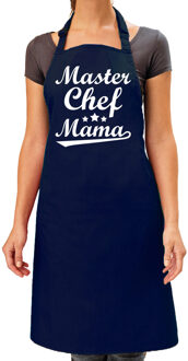 Bellatio Decorations Moederdag cadeau schort - master chef mama - donkerblauw - keukenschort - verjaardag - barbecue/BBQ
