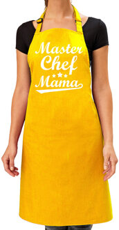 Bellatio Decorations Moederdag cadeau schort - master chef mama - geel - keukenschort - verjaardag - barbecue/BBQ
