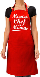 Bellatio Decorations Moederdag cadeau schort - master chef mama - rood - keukenschort - verjaardag - barbecue/BBQ