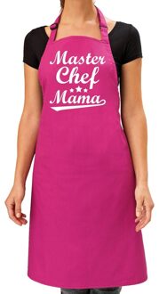 Bellatio Decorations Moederdag cadeau schort - master chef mama - roze - keukenschort - verjaardag - barbecue/BBQ