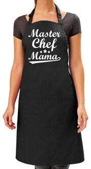 Bellatio Decorations Moederdag cadeau schort - master chef mama - zwart - keukenschort - verjaardag - barbecue/BBQ