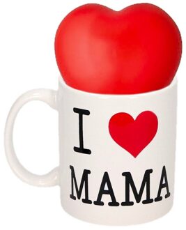Bellatio Decorations Moederdag I love mama mok met stressbal hartje Multi