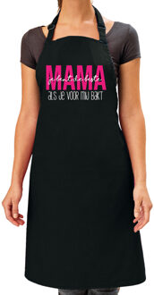 Bellatio Decorations Moederdag schort voor dames - mama - zwart - keukenschort - bakken - keukenprinses