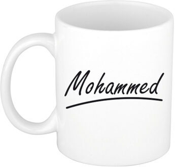 Bellatio Decorations Mohammed voornaam kado beker / mok sierlijke letters - gepersonaliseerde mok met naam - Naam mokken Multikleur