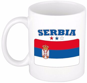 Bellatio Decorations Mok / beker Servische vlag 300 ml