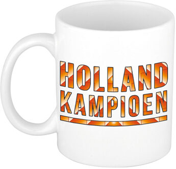 Bellatio Decorations Mok/ beker wit Holland kampioen 300 ml - feest mokken Multikleur