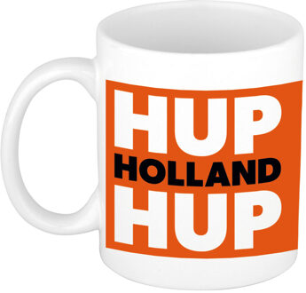 Bellatio Decorations Mok/ beker wit Hup Holland hup 300 ml - feest mokken