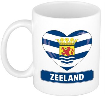 Bellatio Decorations Mok Hartje Zeeland - 300 ml - keramiek - beker - koffiemok cadeau Multi