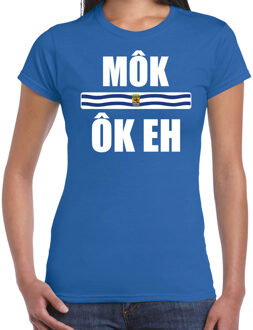 Bellatio Decorations Mok ok eh met vlag Zeeland t-shirt blauw dames - Zeeuws dialect cadeau shirt 2XL