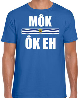 Bellatio Decorations Mok ok eh met vlag Zeeland t-shirt blauw heren - Zeeuws dialect cadeau shirt 2XL