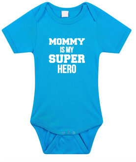 Bellatio Decorations Mommy super hero geboorte cadeau / kraamcadeau romper blauw voor babys / jongens 80 (9-12 maanden)