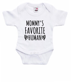 Bellatio Decorations Mommys favourite human cadeau baby rompertje wit jongen/meisje