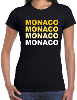 Bellatio Decorations Monaco landen t-shirt zwart voor dames 2XL