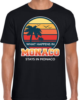 Bellatio Decorations Monaco zomer t-shirt / shirt What happens in Monaco stays in Monaco voor heren - zwart - Monaco party / vakantie outfit / kleding/ feest shirt XL