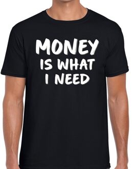 Bellatio Decorations Money is what i need tekst t-shirt zwart heren 2XL