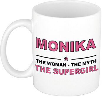 Bellatio Decorations Monika The woman, The myth the supergirl collega kado mokken/bekers 300 ml Oudroze