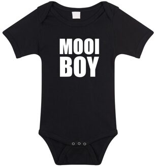 Bellatio Decorations Mooiboy tekst baby rompertje zwart jongens - Kraamcadeau - Babykleding 56 (1-2 maanden)