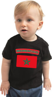 Bellatio Decorations Morocco / Marokko landen shirtje met vlag zwart voor babys 62 (1-3 maanden)