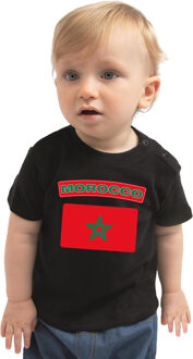 Bellatio Decorations Morocco t-shirt met vlag Marokko zwart voor babys 68 (3-6 maanden)