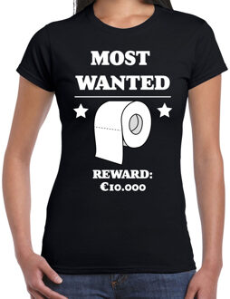 Bellatio Decorations Most wanted toiletpaper t-shirt zwart voor dames XS