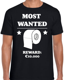 Bellatio Decorations Most wanted toiletpaper t-shirt zwart voor heren 2XL