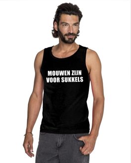 Bellatio Decorations Mouwen zijn voor sukkels tekst singlet shirt/ tanktop zwart here M