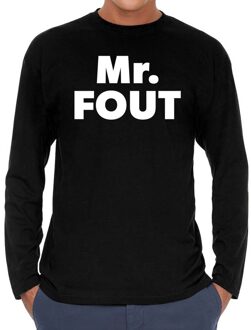 Bellatio Decorations Mr. Fout long sleeve t-shirt zwart voor heren 2XL