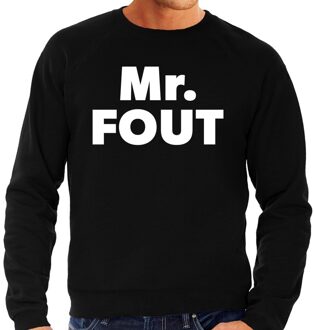 Bellatio Decorations Mr. Fout tekst sweater zwart voor heren