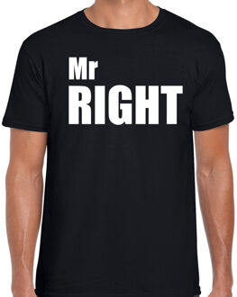 Bellatio Decorations Mr right t-shirt zwart met witte letters voor heren