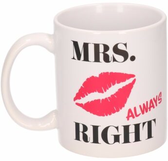 Bellatio Decorations Mrs Always Right mok / beker 300 ml Multikleur