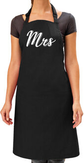 Bellatio Decorations Mrs cursief cadeau schort zwart dames
