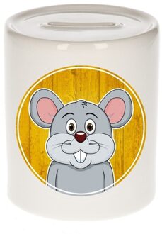 Bellatio Decorations Muis kado spaarpot voor kinderen 9 cm Multi