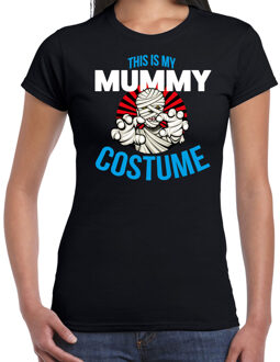 Bellatio Decorations Mummy costume halloween verkleed t-shirt zwart voor dames XS - Feestshirts