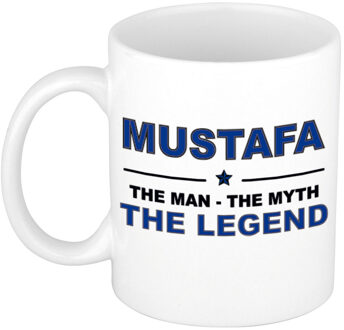 Bellatio Decorations Mustafa The man, The myth the legend collega kado mokken/bekers 300 ml Donkerblauw