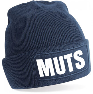 Bellatio Decorations Muts/beanie met grappige tekst - one size - unisex - navy